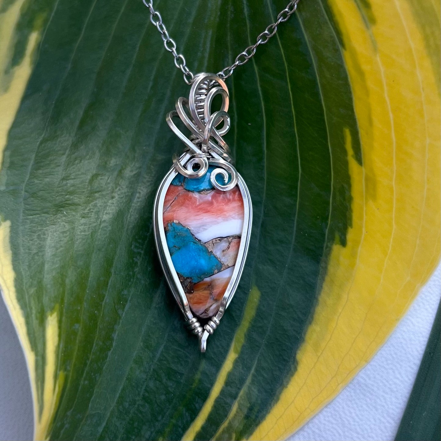 Spiny Oyster Pendant in Argentium Silver