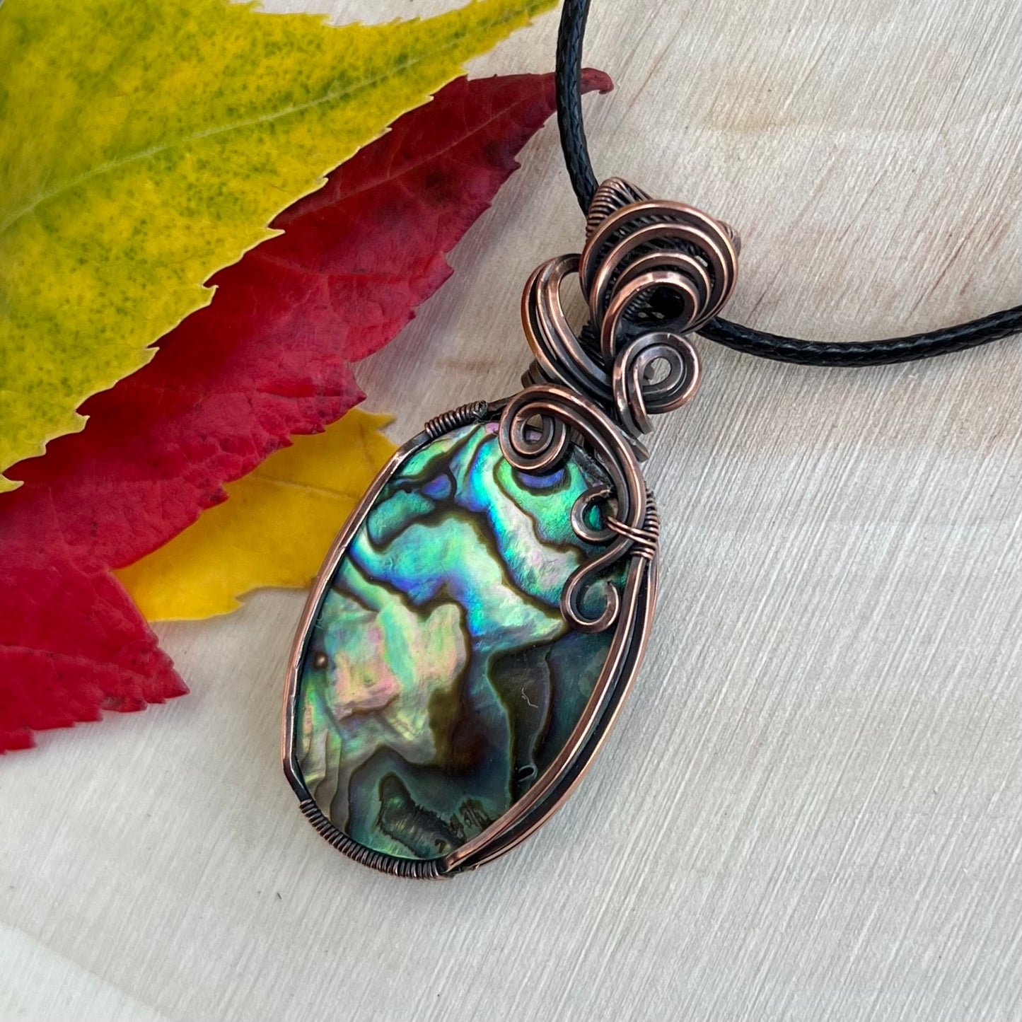 Abalone Shell Pendant in Copper