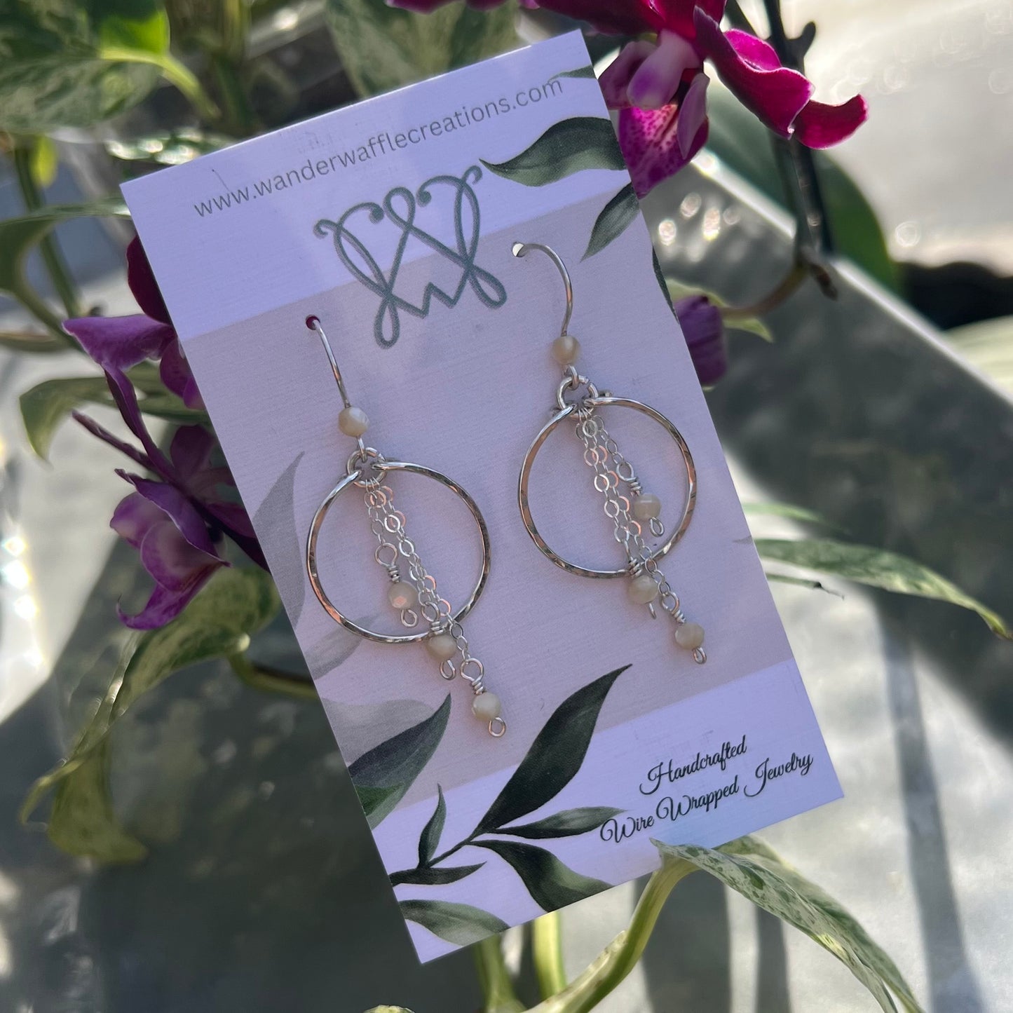 Mother of Pearl Earrings in Argentium Silver