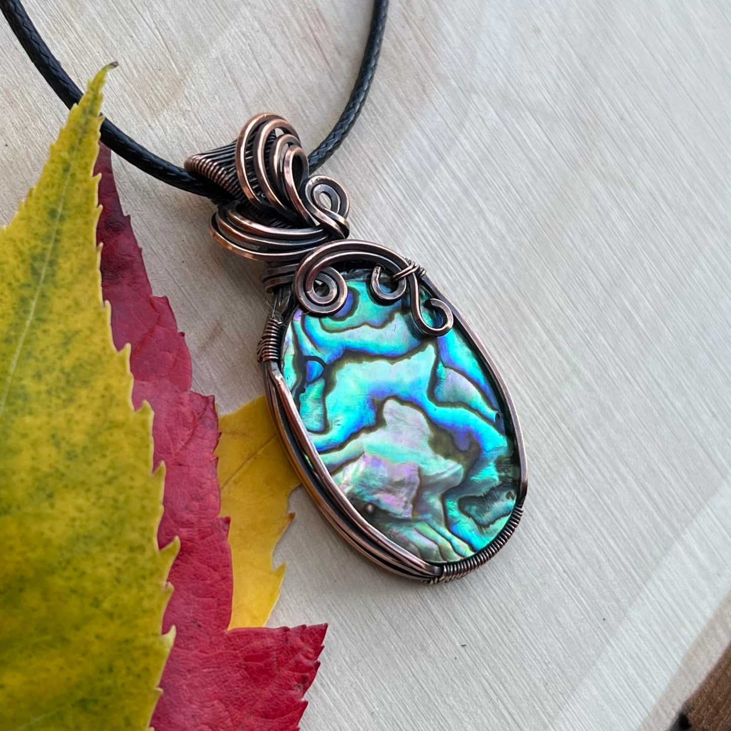 Abalone Shell Pendant in Copper