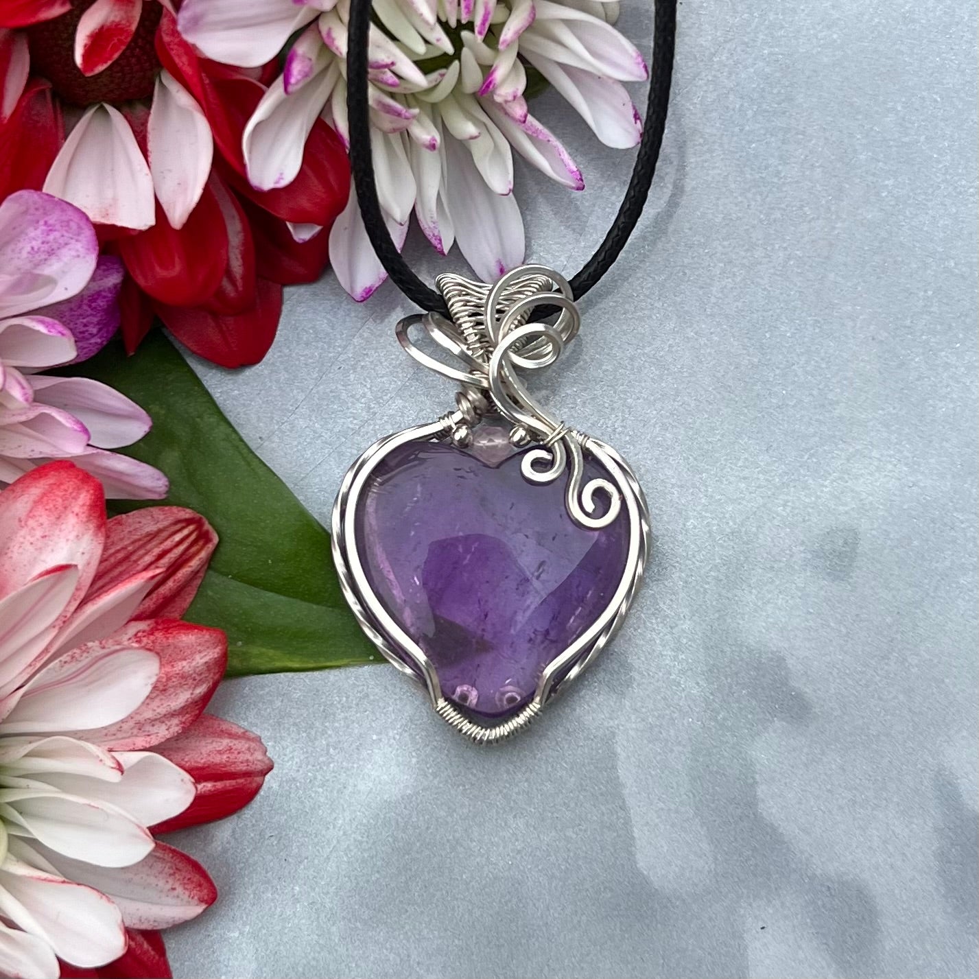 Amethyst with Rose Quartz in Argentium Silver