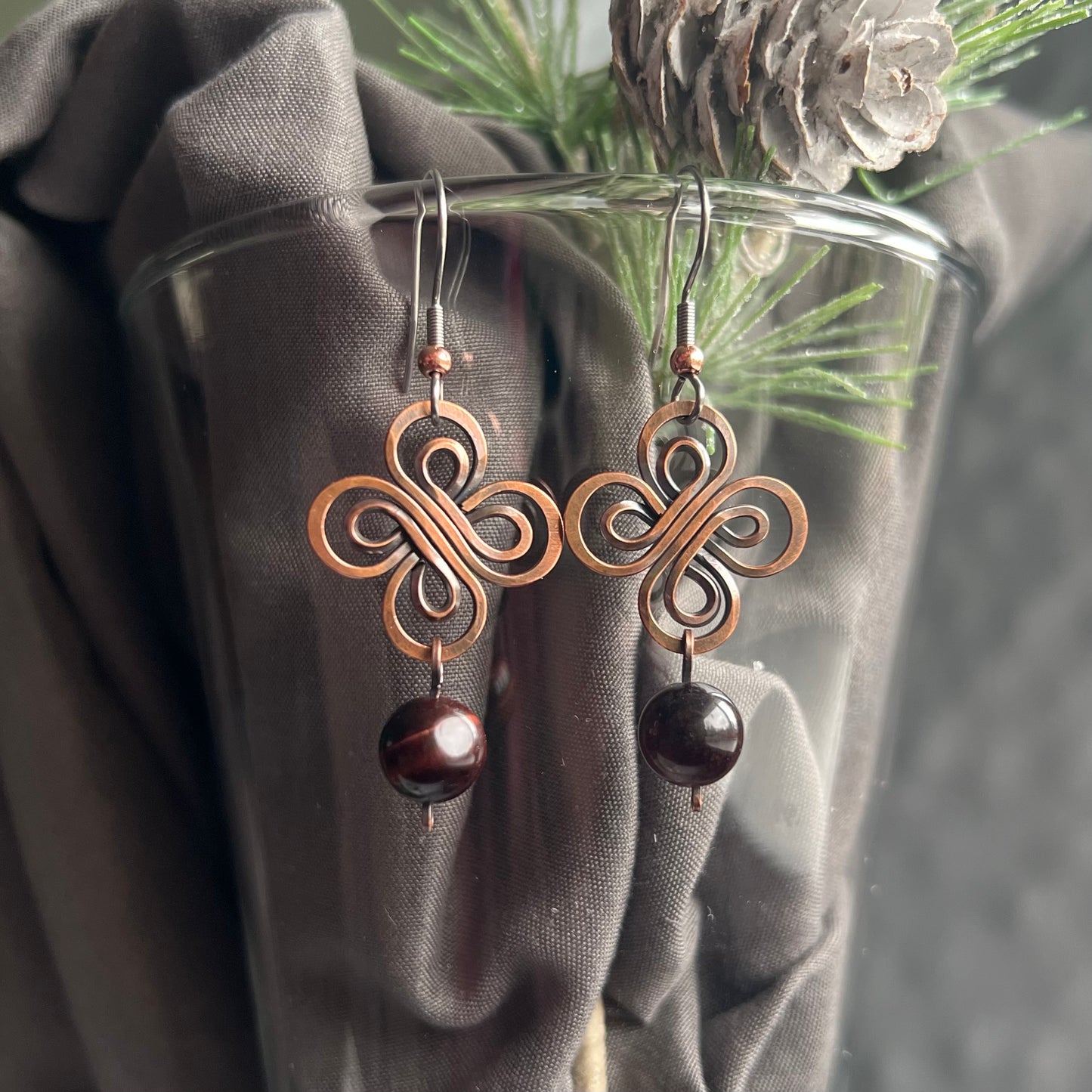 Red Tiger’s Eye Earrings