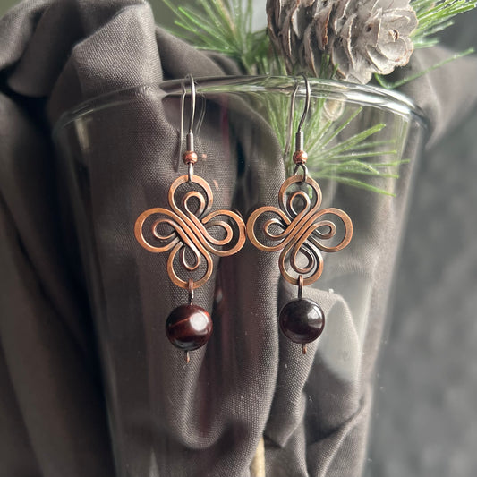 Red Tiger’s Eye Earrings