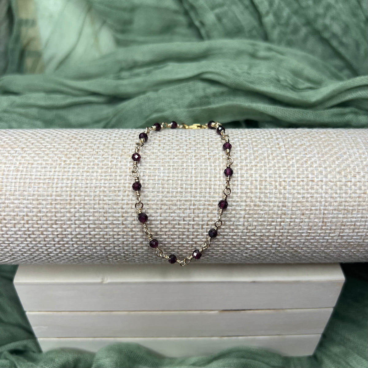Garnet Bracelet – 14k Gold Filled