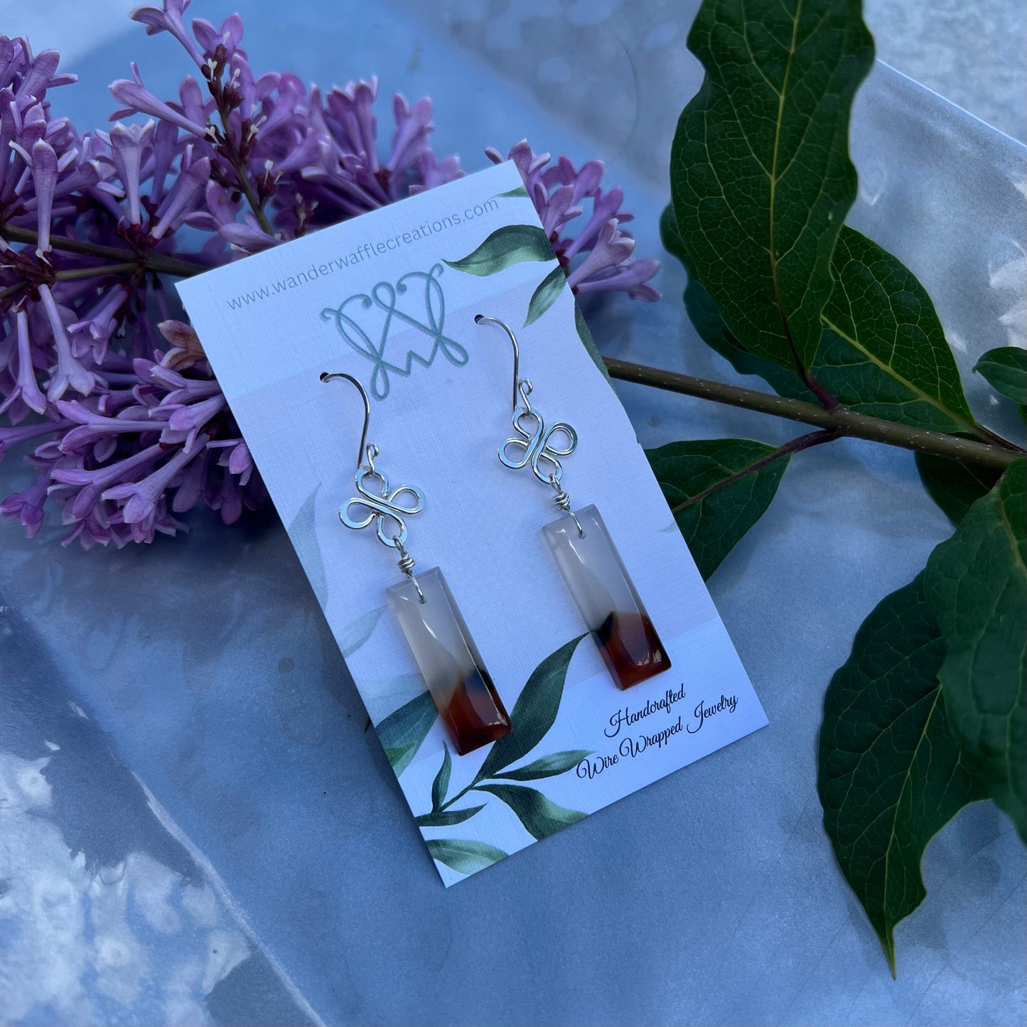 Montana Agate Earrings in Argentium Silver