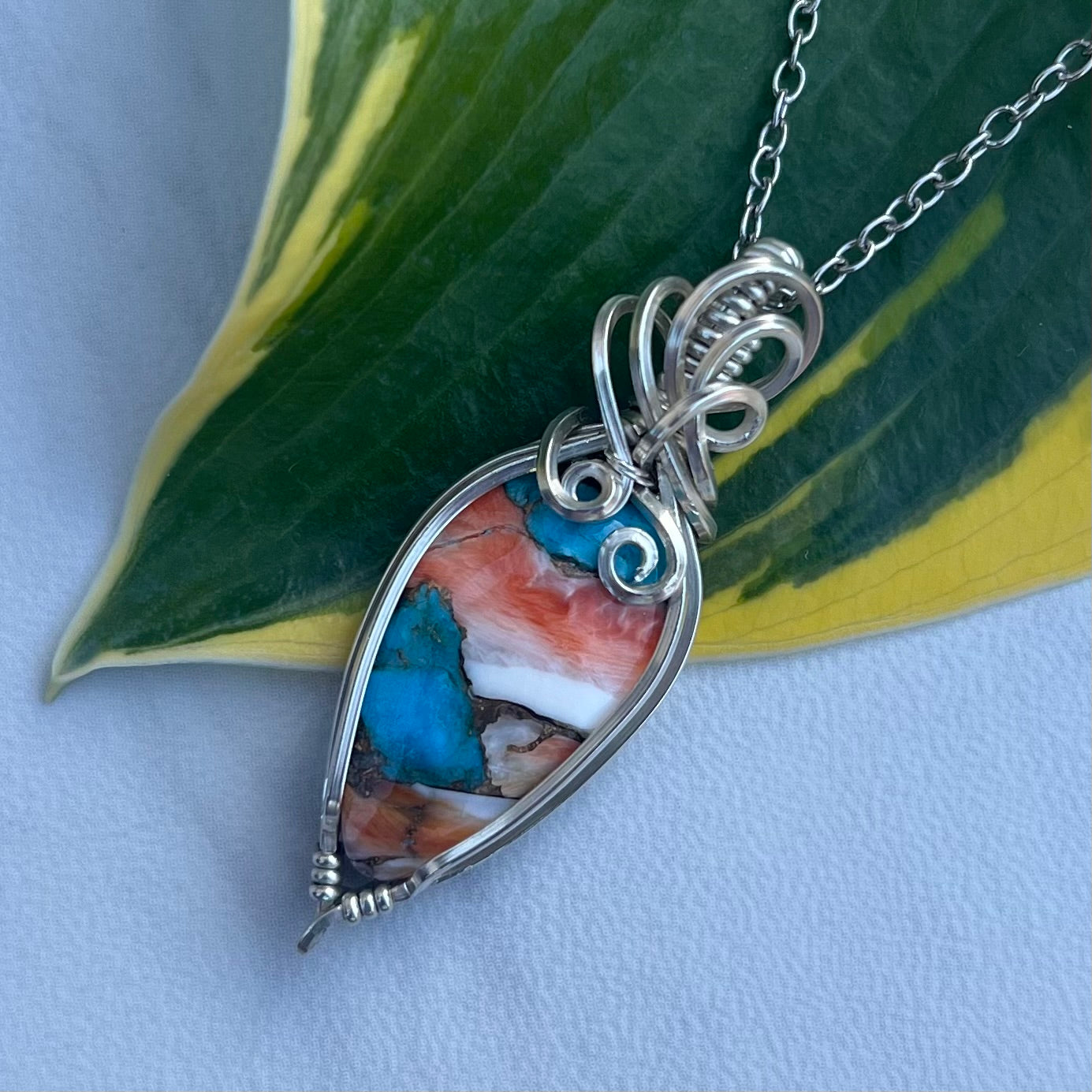 Spiny Oyster Pendant in Argentium Silver