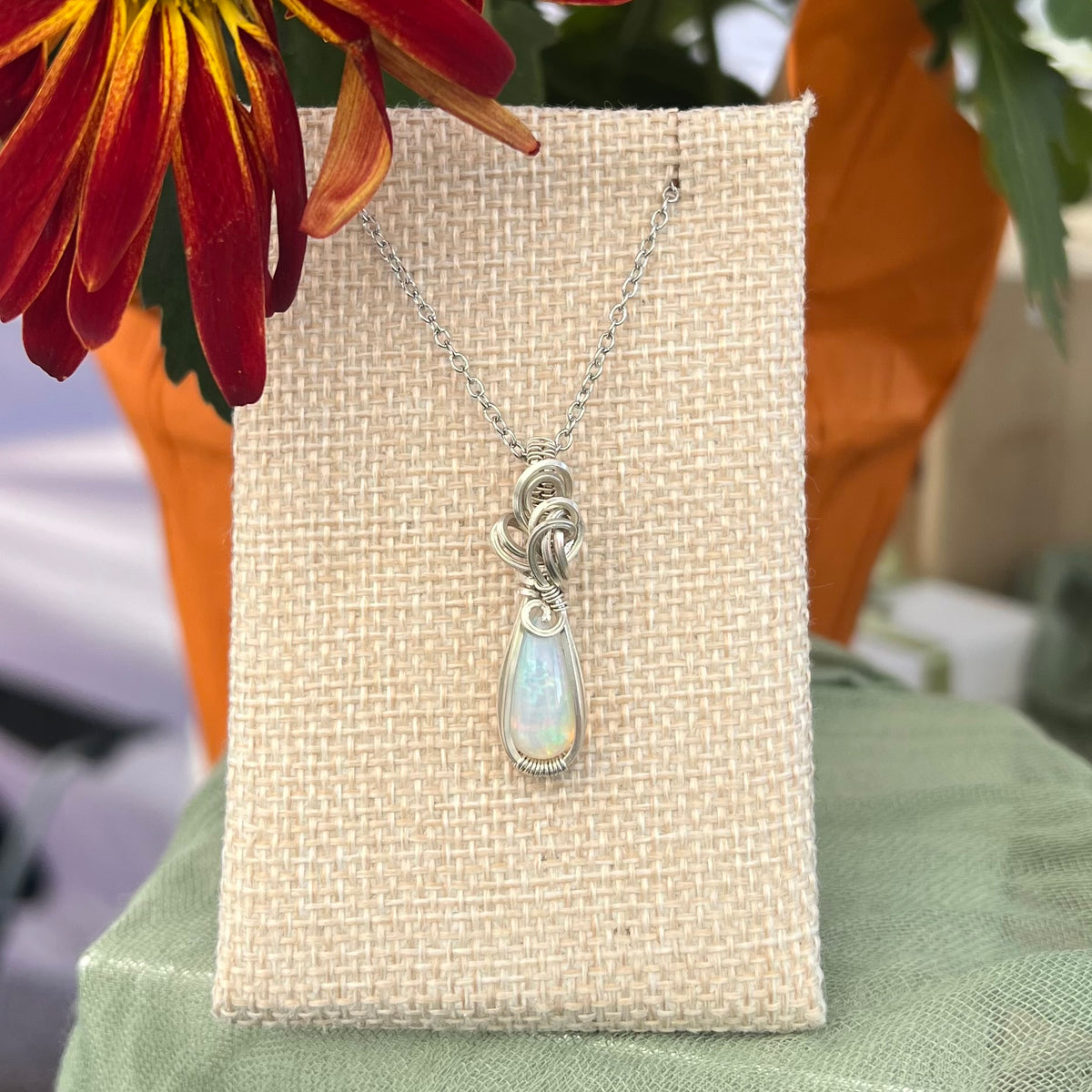 Ethiopian Opal Pendant in Argentium Silver