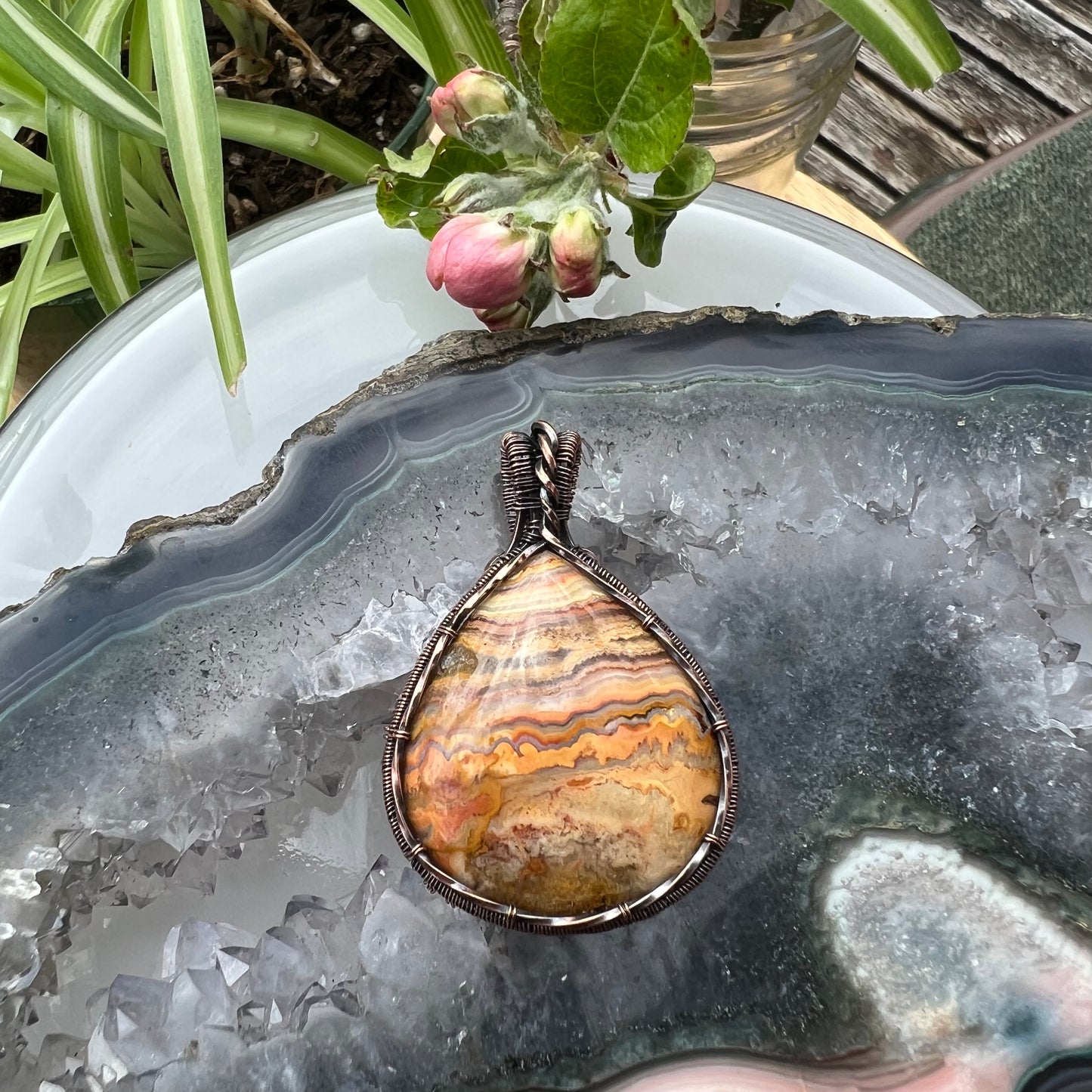 Crazy Lace Agate Pendant