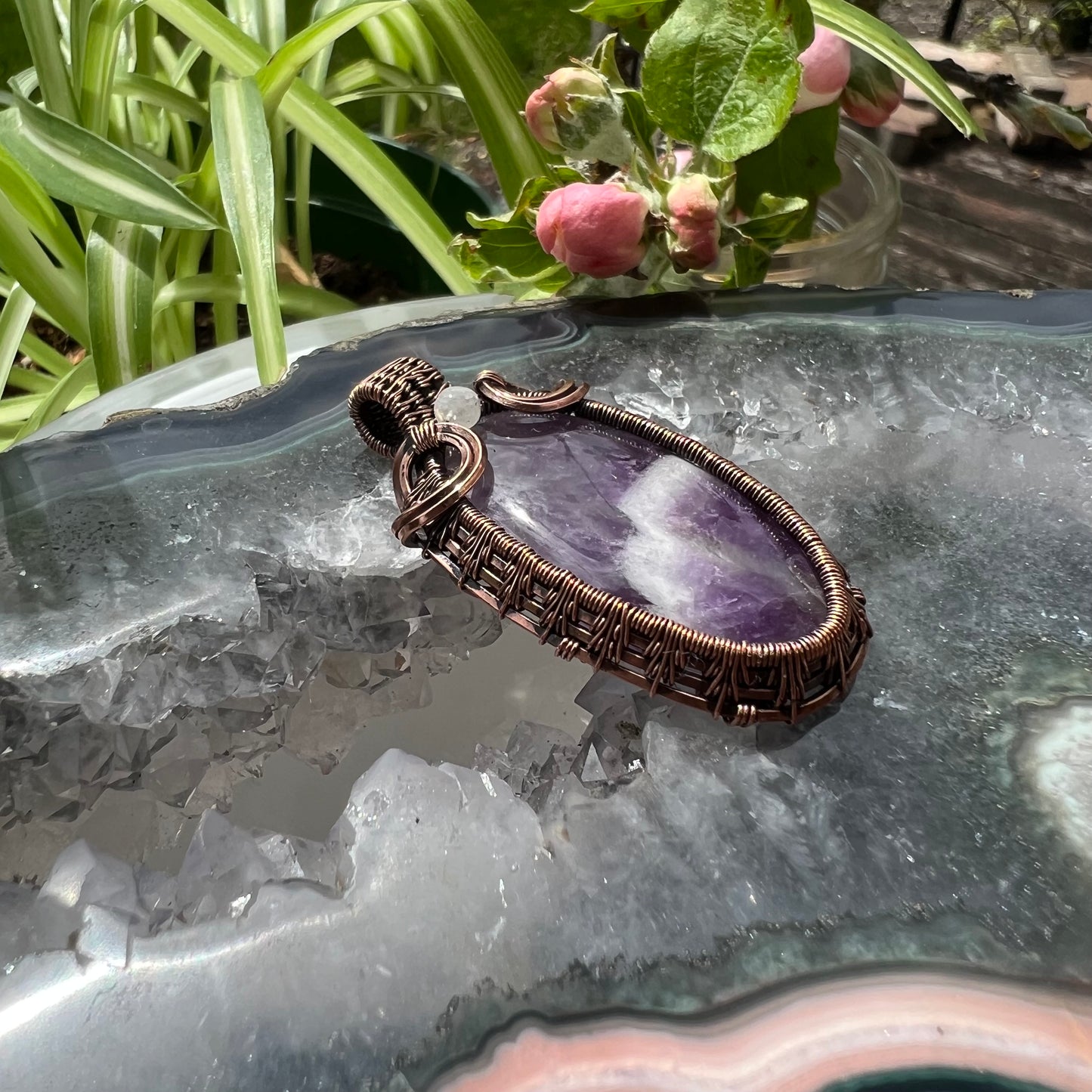 Chevron Amethyst Pendant