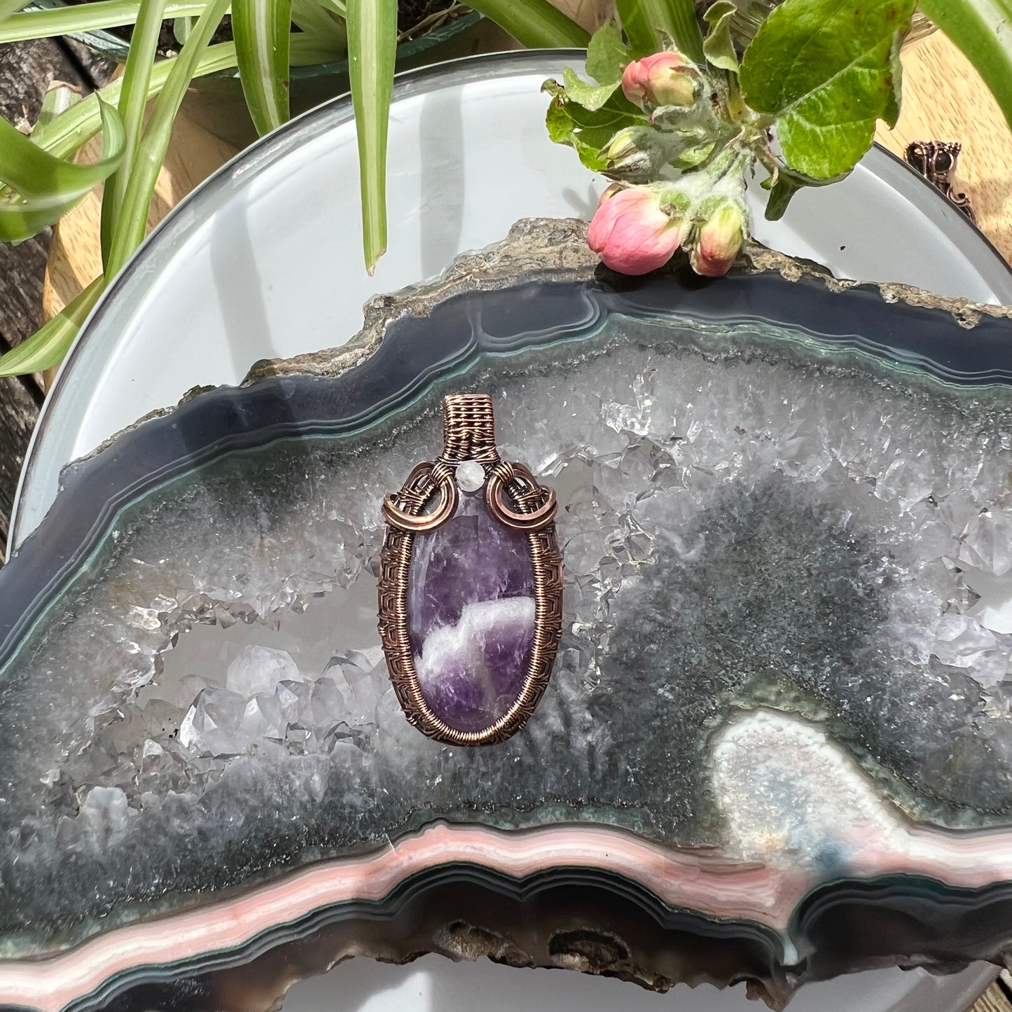 Chevron Amethyst Pendant