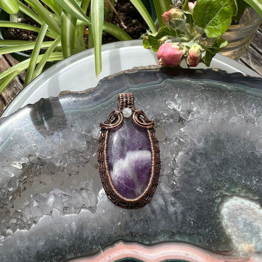 Chevron Amethyst Pendant