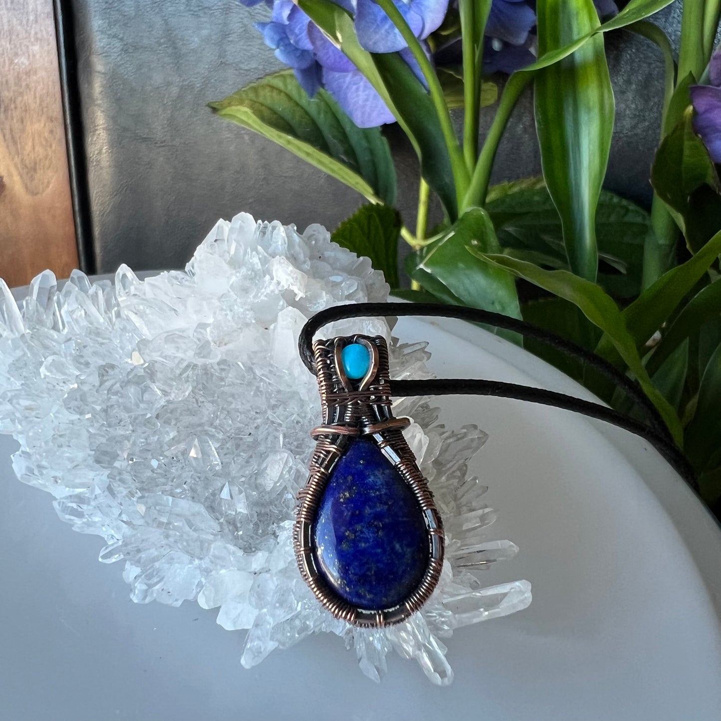 Lapis Lazuli with Turquoise Pendant