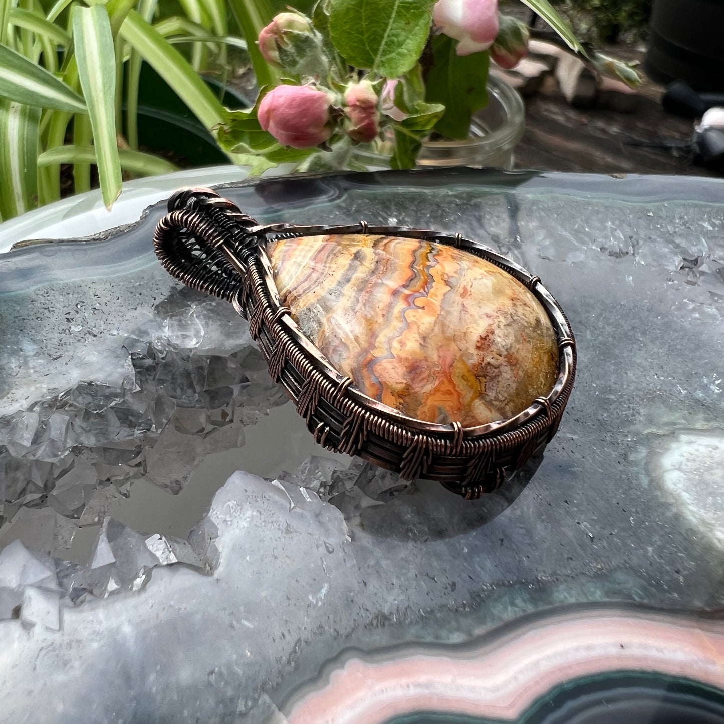 Crazy Lace Agate Pendant