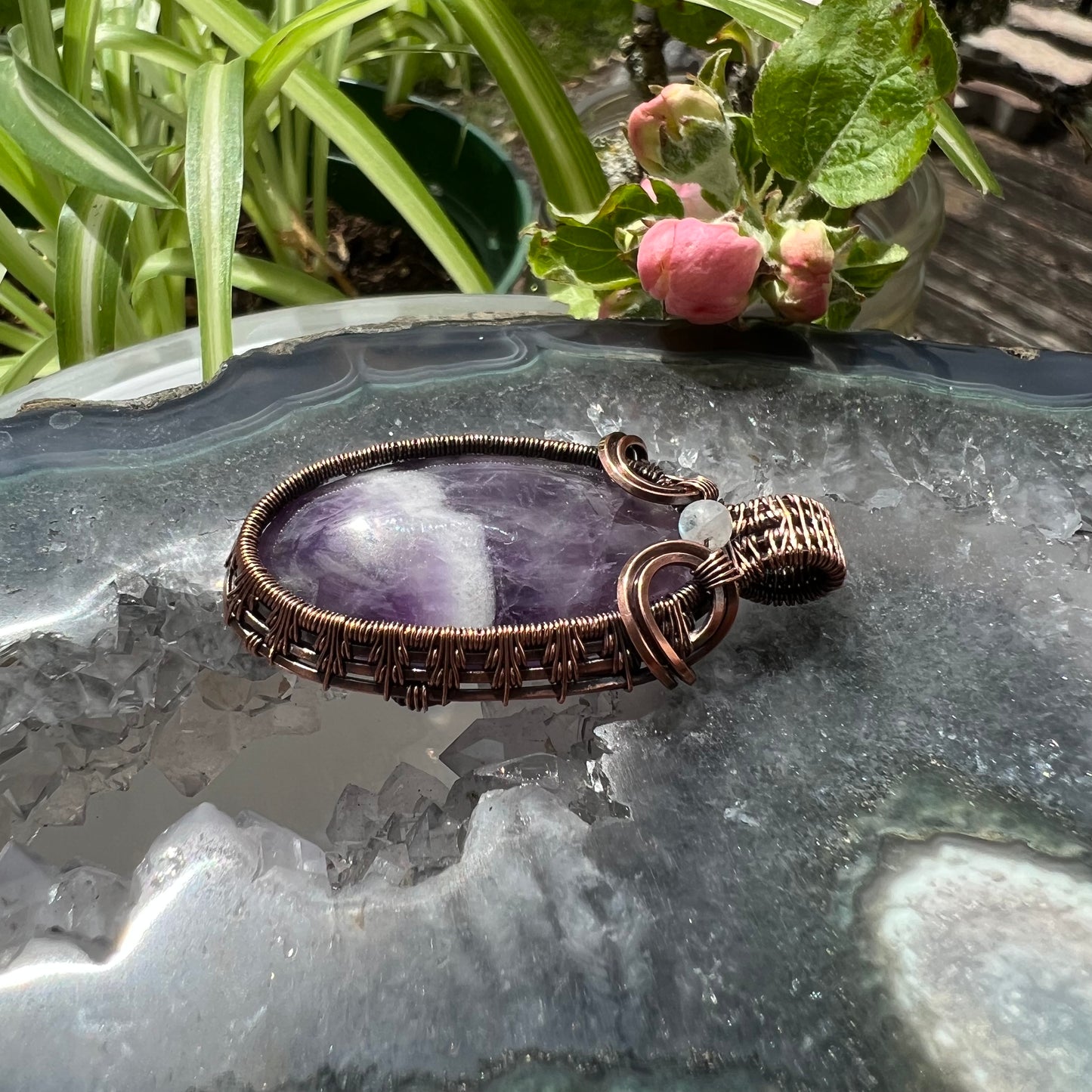 Chevron Amethyst Pendant