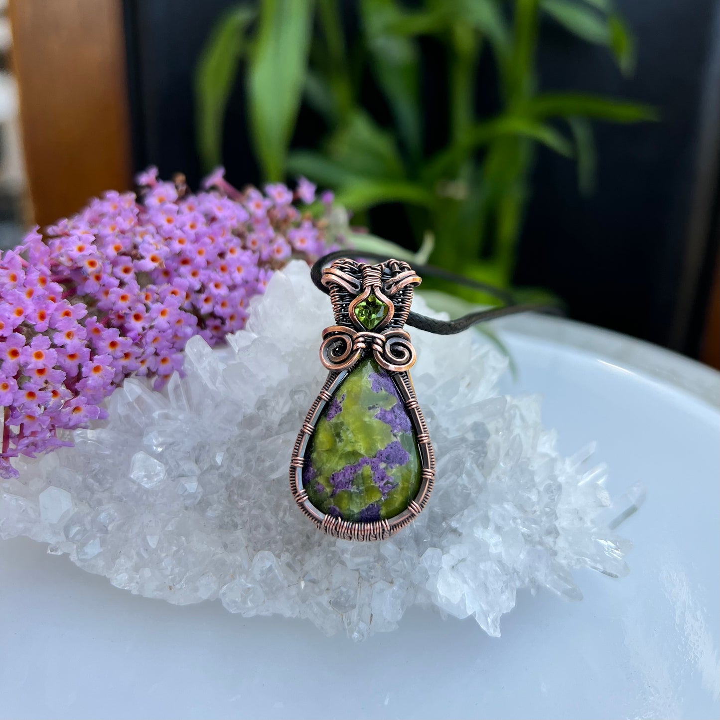 Atlantisite with Peridot Pendant