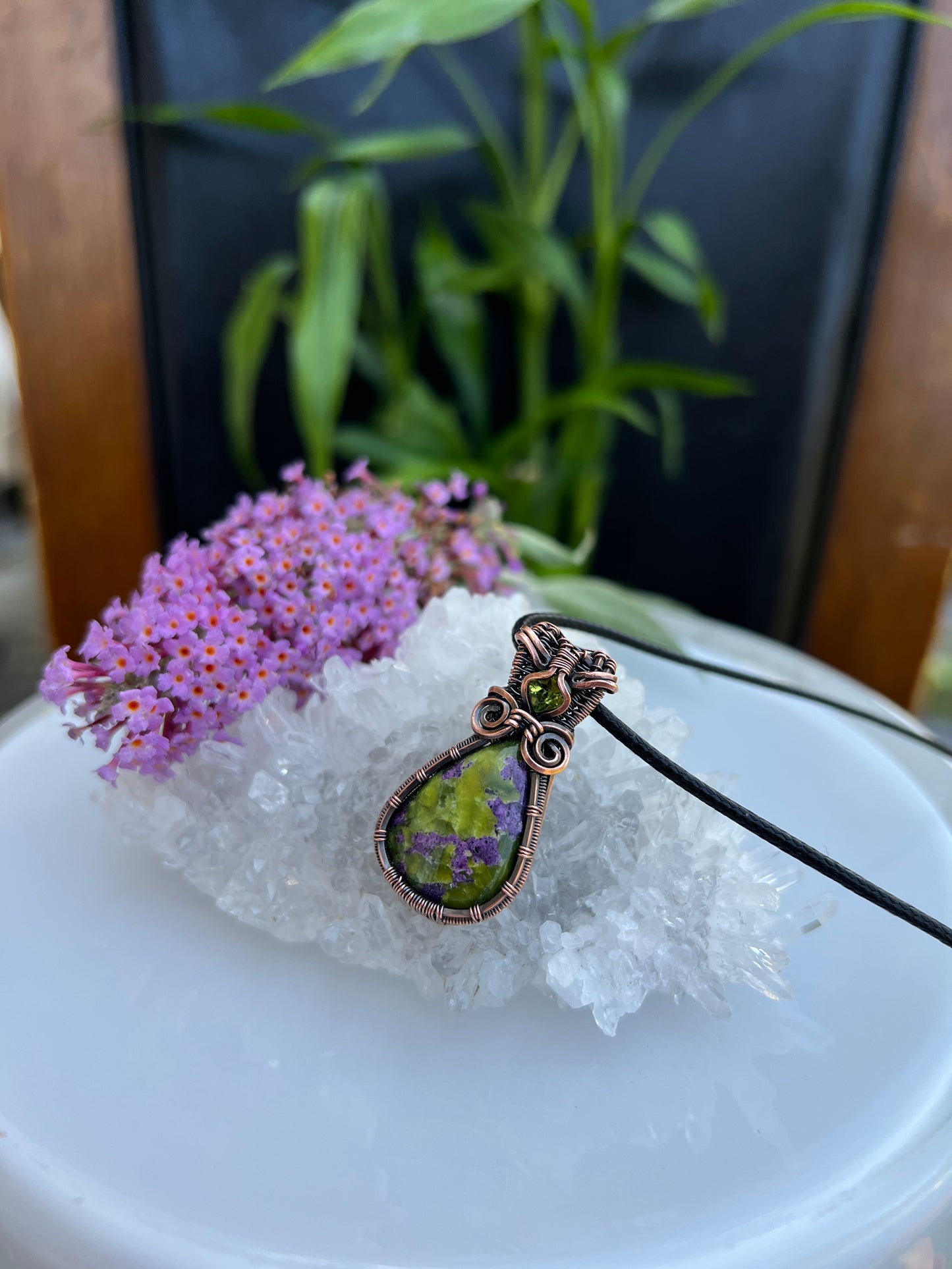 Atlantisite with Peridot Pendant