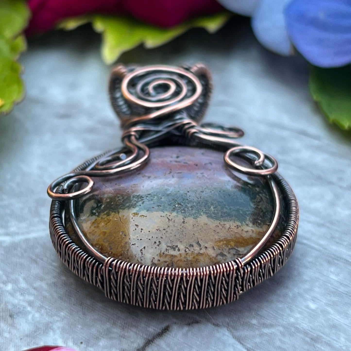 Double Sided Ocean Jasper Pendant